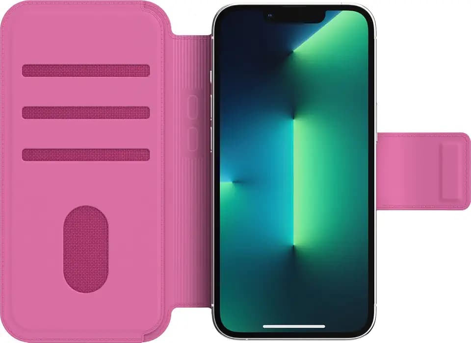 OtterBox Abnehmbare Folio-Brieftasche (Hülle separat erhältlich) für MagSafe – iPhone 12, iPhone 12 Pro, iPhone 13 und iPhone 13 Pro – Erdbeerrosa