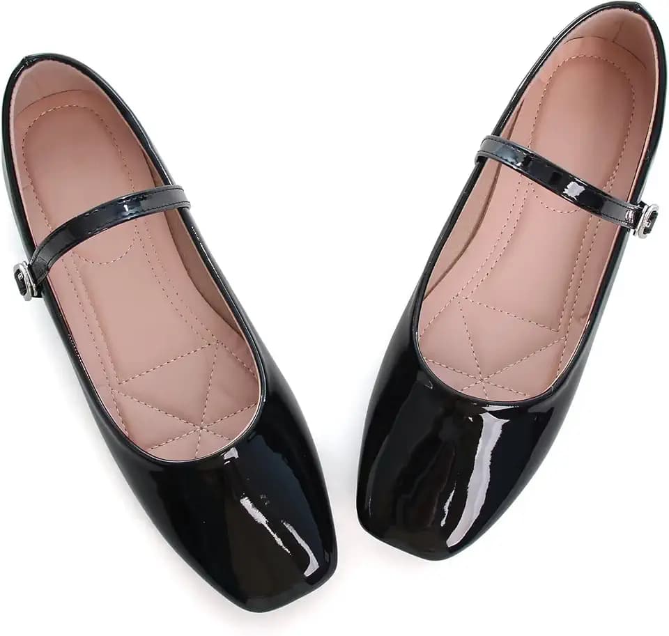 LUXINYU Women's Slip on Flats,Classy Round Toe Solid Classic Mary Jane Ballet Dance Shoes Soft Comfortable PU Flat Shoes