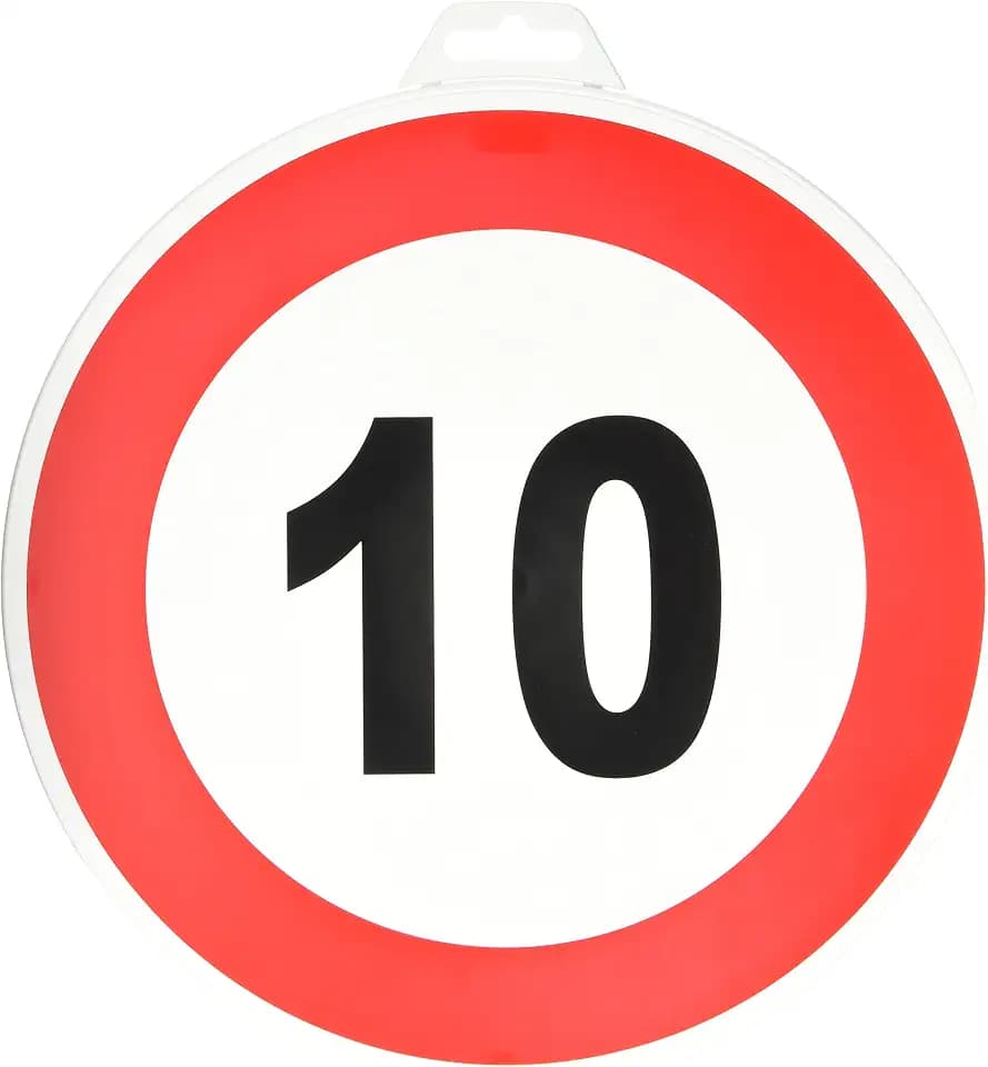 Novap 4063461 Hinweisschild Geschwindigkeitsbegrenzung 10, weiß