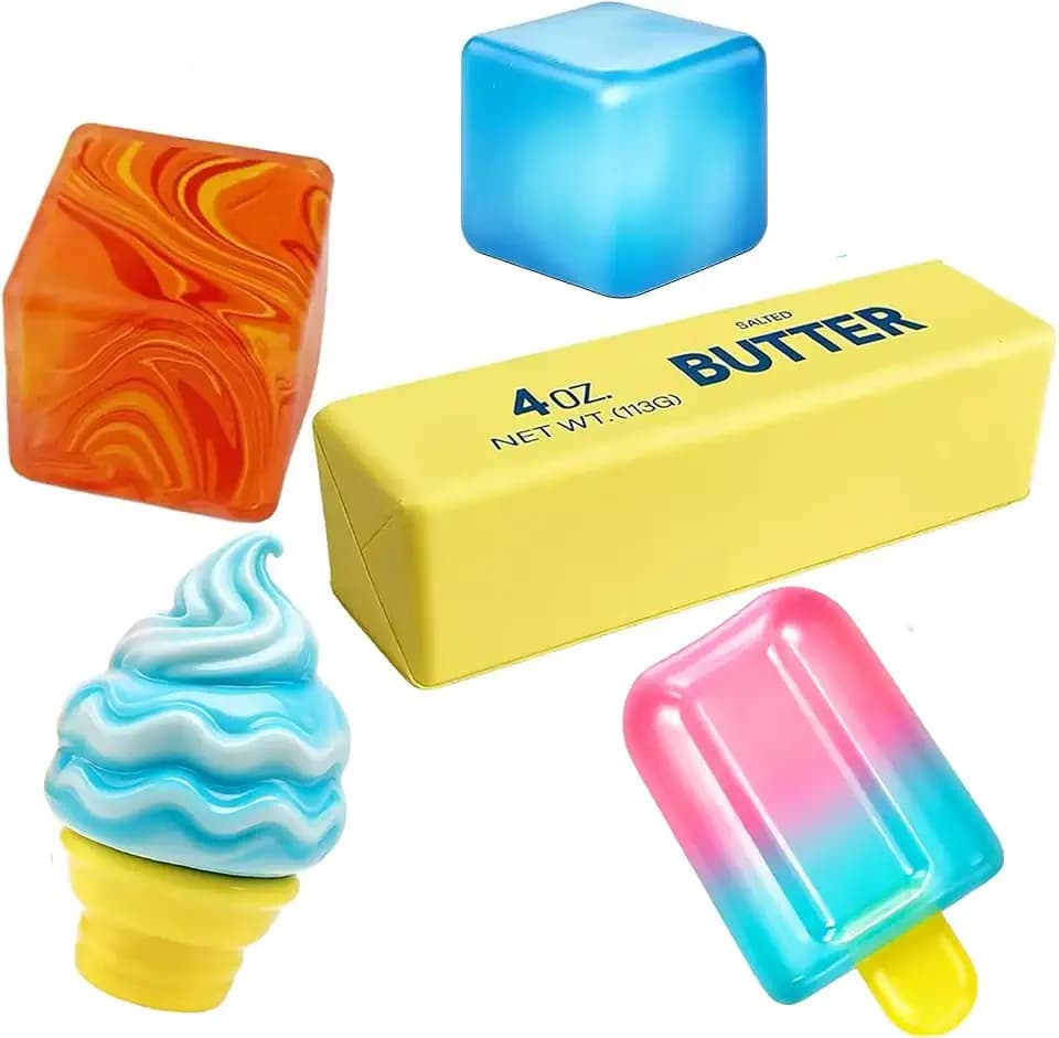 Slow Rising Squishy Toy Set, Sensory Stress-Relief Soft Silicone Toys, Soft and Bouncy Stress-Relief Toys, Anxiety Relief, Cute Soft Silicone Toys, Party Favors