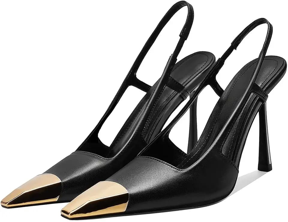 Vertundy Slingback Heels for Women Pointed Toe Stiletto High Heel Pumps