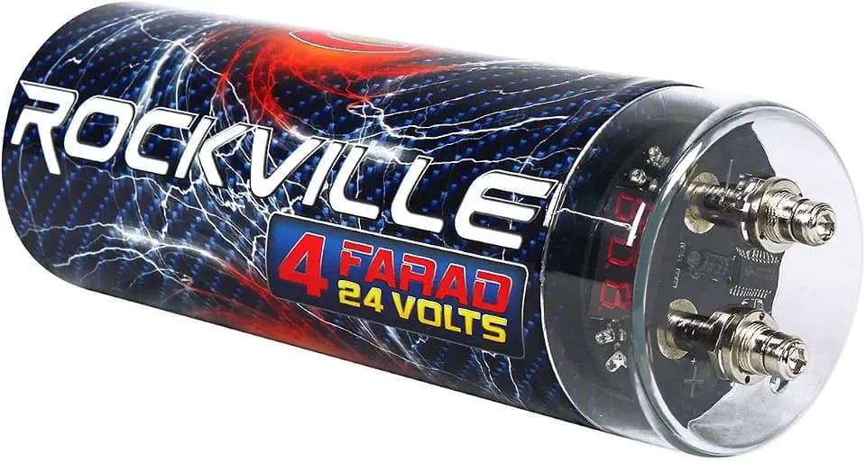 Rockville RXC4D 4-Farad Car Audio Capacitor with Digital Voltage Display