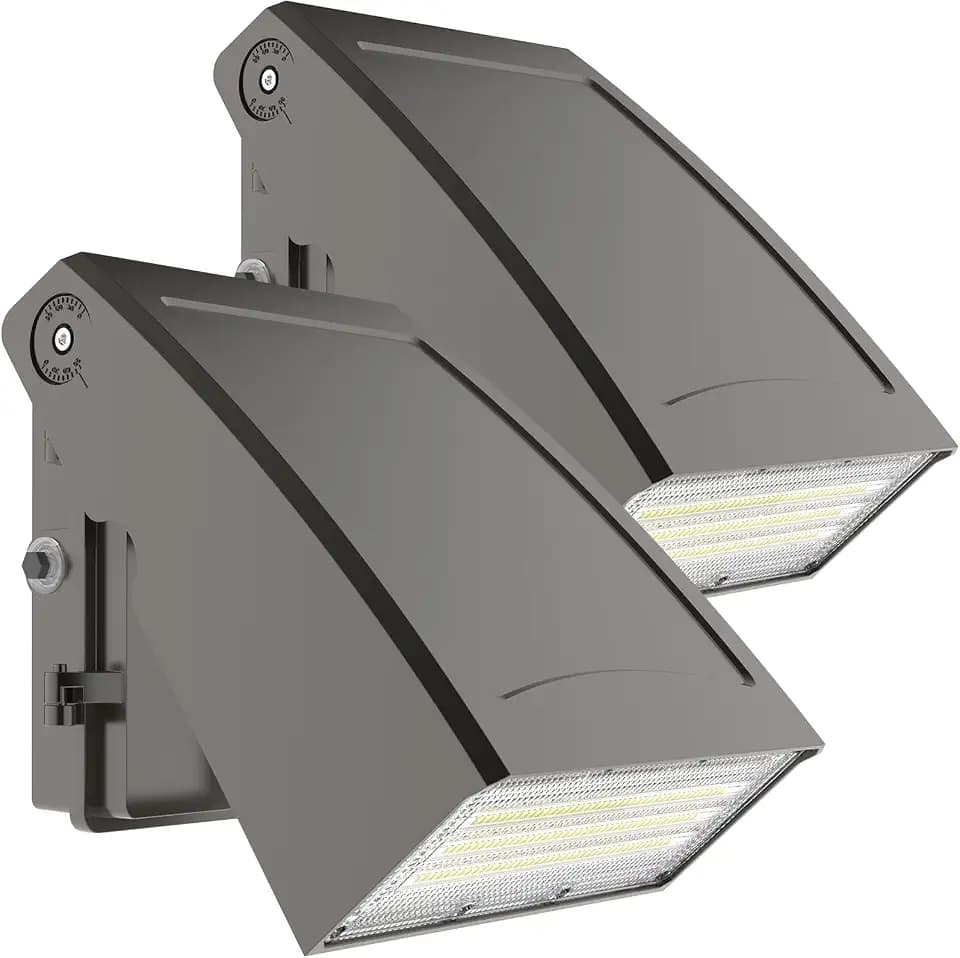 HYPERLITE LED Wall Pack Light: 40W 5200lm ETL Listed Full Cut Off Wall Pack Led Exterior Light with Photocell - 2PCS Adjustable Residential Led Security Lights Flood Light for Garage Yard Shop Doorway