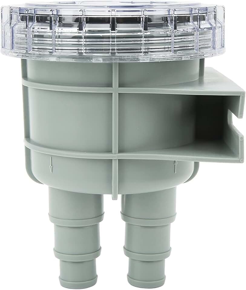 Meerwasser-Siebfilter, ABS-Kunststoff Transparentes Gehäuse Anschlüsse in verschiedenen Größen Marine Intake Kühlwasserfilter Abnehmbarer Deckel Marine-Boot-Ansaugung
