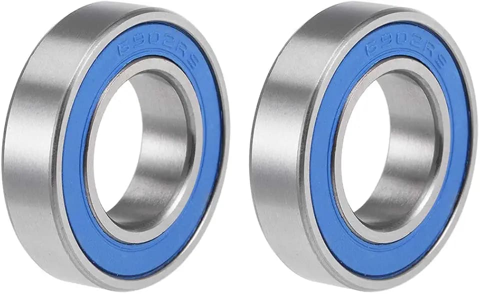 sourcing map 2 Stück Rillenkugellager Doppelt Abgedichtete 6902-2RS 15mm x 28mm x 7mm Blau Abdeckung Chromstahl P6 (ABEC3)