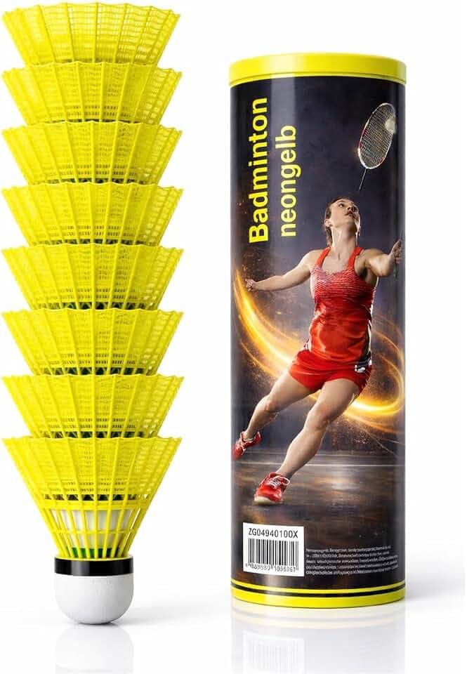 6x Federbälle gelb Badmintonbälle für Training & Wettkampf Badminton - Feder Ball Bälle Federball für Outdoor & Indoor