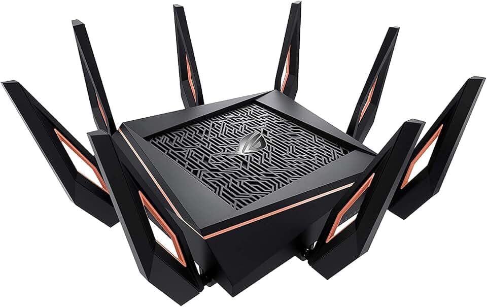 ASUS ROG Rapture WiFi 6 Gaming Router (GT-AX11000) - Tri-Band 10 Gigabit Wireless Router, 1.8GHz Quad-Core CPU, WTFast, 2.5G Port, AiMesh Compatible, Included Lifetime Internet Security, Aura RGB