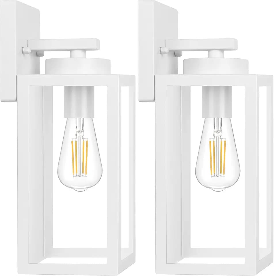 BesLowe Outdoor Wall Light Fixtures, White Exterior Wall Lanterns