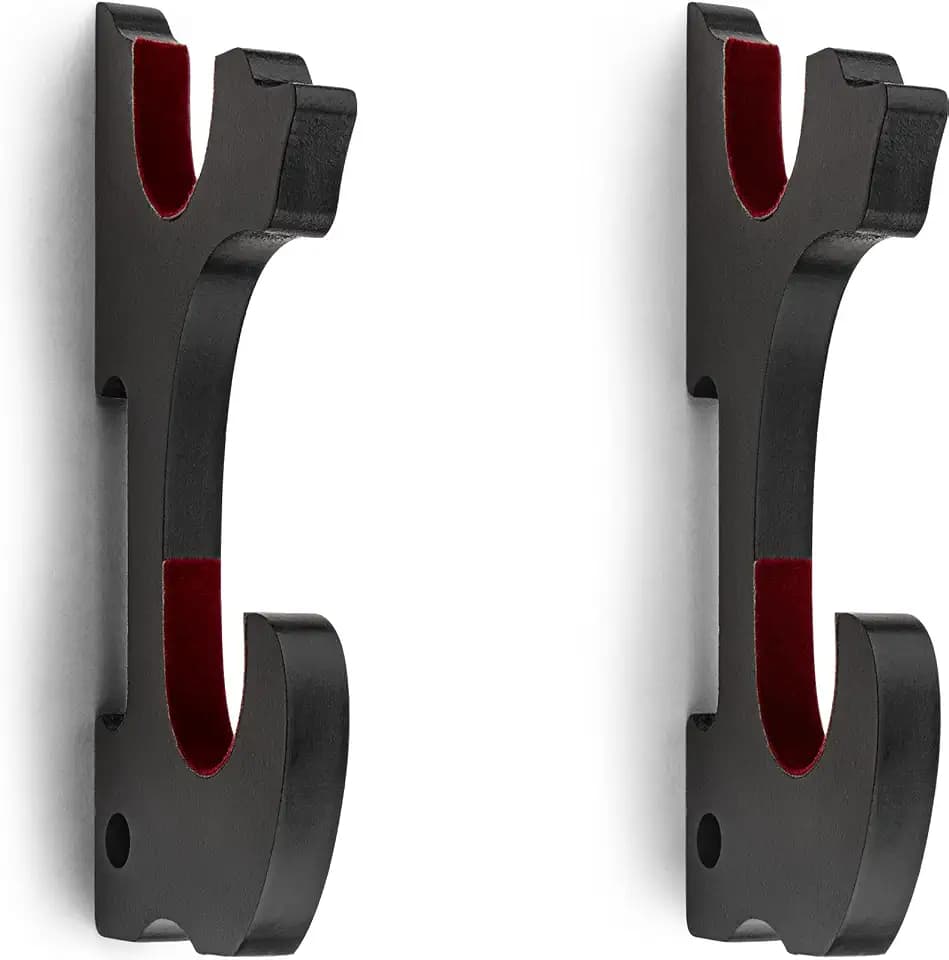 Sword Holder Wall Mount 2-Tier Velvet Padded Hook Katana Holder Adjustable Display Hanger for Samurai Sword Tanto Rapier Light Saber Cosplay Blade Tanjirou Demon Slayer Weapon Rack