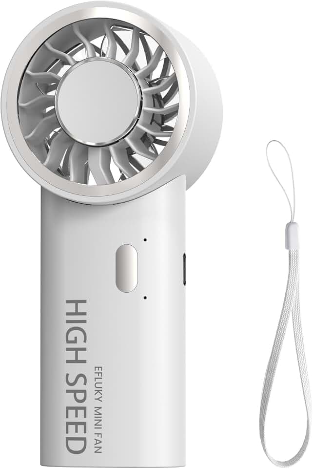efluky Handventilator, Mini Hochgeschwindigkeits-Ventilator, USB wiederaufladbar mit 5 Geschwindigkeitsstufen, Tragbarer Handventilator & Tischventilator für Zuhause, Büro, Schlafzimmer, Outdoor
