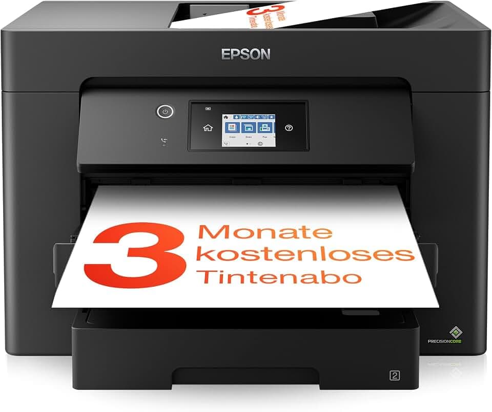 Epson Workforce WF-7830DTWF A3-Multifunktions-Tintenstrahldrucker mit Wireless und 3 Monaten kostenloser Tinte mit ReadyPrint-Abonnement*