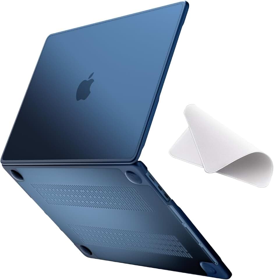 bruchsicher Hülle kompatibel mit M5/M4/M3/M2 MacBook Air 13 Zoll A3449 A3240 A3113 A2681, Ausgabe 2026 2025 2024 2022, Blaue TPU Stoßstange & Harte PC Case, Matt Mitternacht