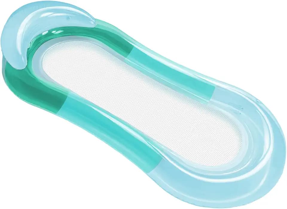 CNMTCCO Luftmatratze mit Kopfstütze Grün Farbverlauf 160x80 Pool Spielzeug Luftmatratze Erwachsene Luftmatratze Geeignet für Sommerpool Strand See Party