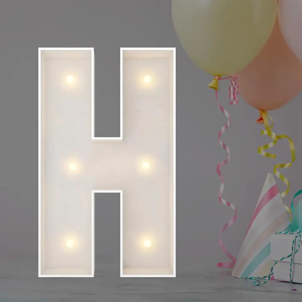 2FT Marquee Letters, Large Light Up Letter H for Birthday Party Decor