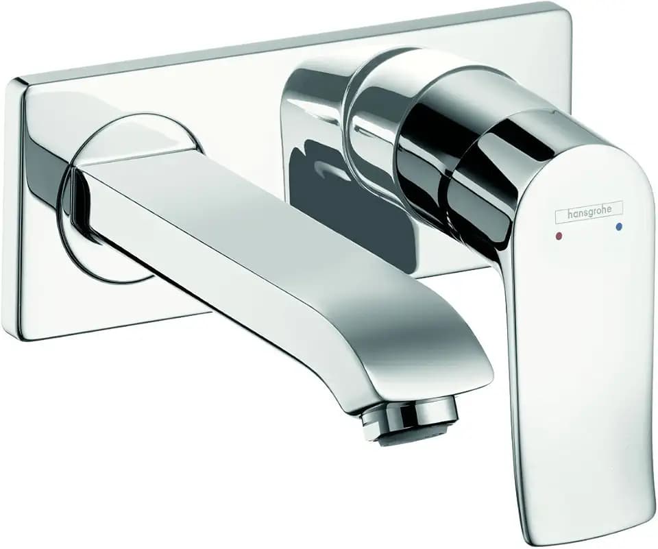 hansgrohe Wasserhahn Metris Unterputz (Armatur für geringen Durchfluss mit Auslauf Länge 165mm, Wandmontage) Chrom