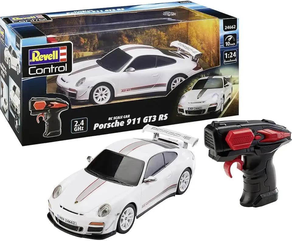 Revell Control Porsche 911 GT3 RS I Ferngesteuertes Auto im Maßstab 1:24 I Originalgetreue Nachbildung I Frontbeleuchtung (LED) I 2,4 GHz-Fernsteuerung I Für Kinder ab 8 Jahren I Scale Car