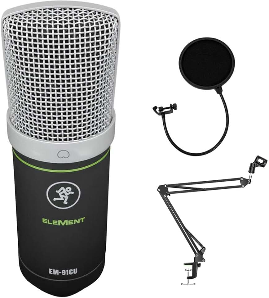 Mackie EM-91CU+ Large Diaphragm USB Condenser Mic, Headphone Out and Mute