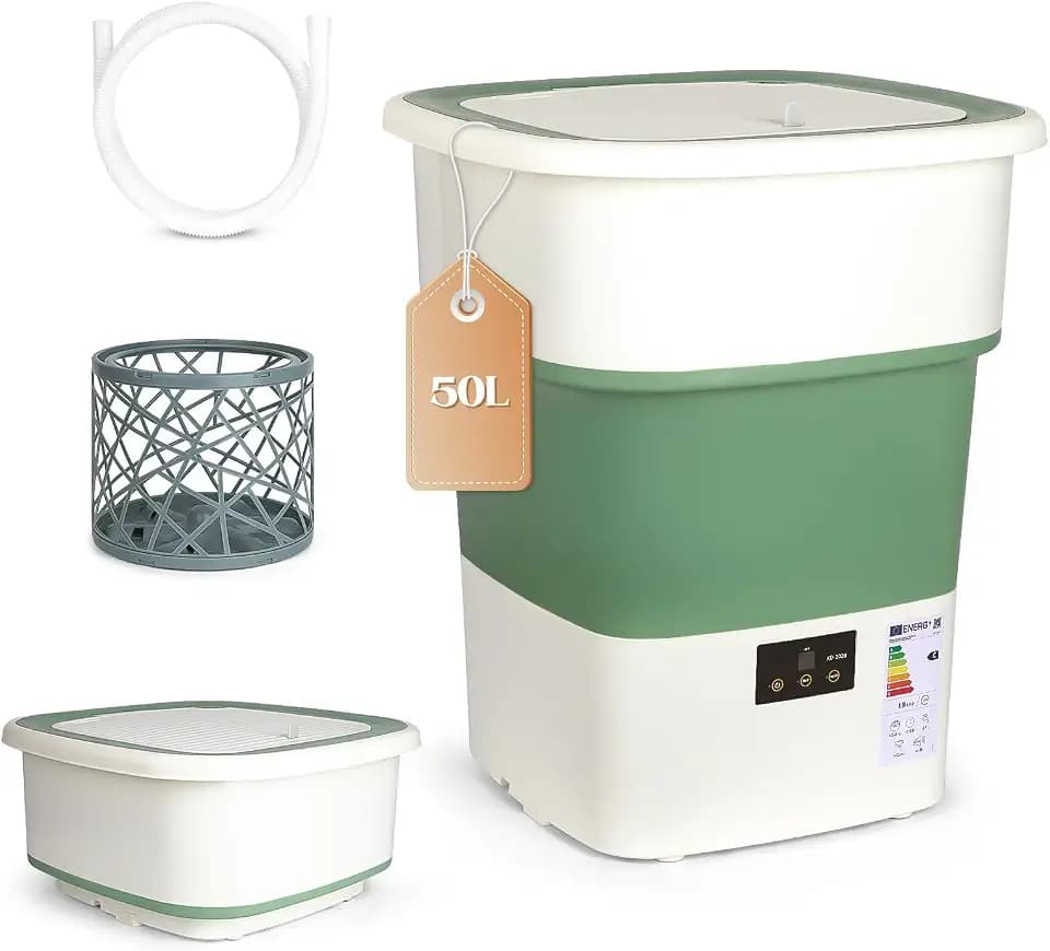 1.8 Cu.Ft Portable Washing Machine, Foldable Washer with Spin Basket