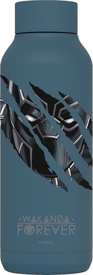 QUOKKA Solid X Marvel Thermosflasche aus Edelstahl, doppelwandig, Marvel Black Panther