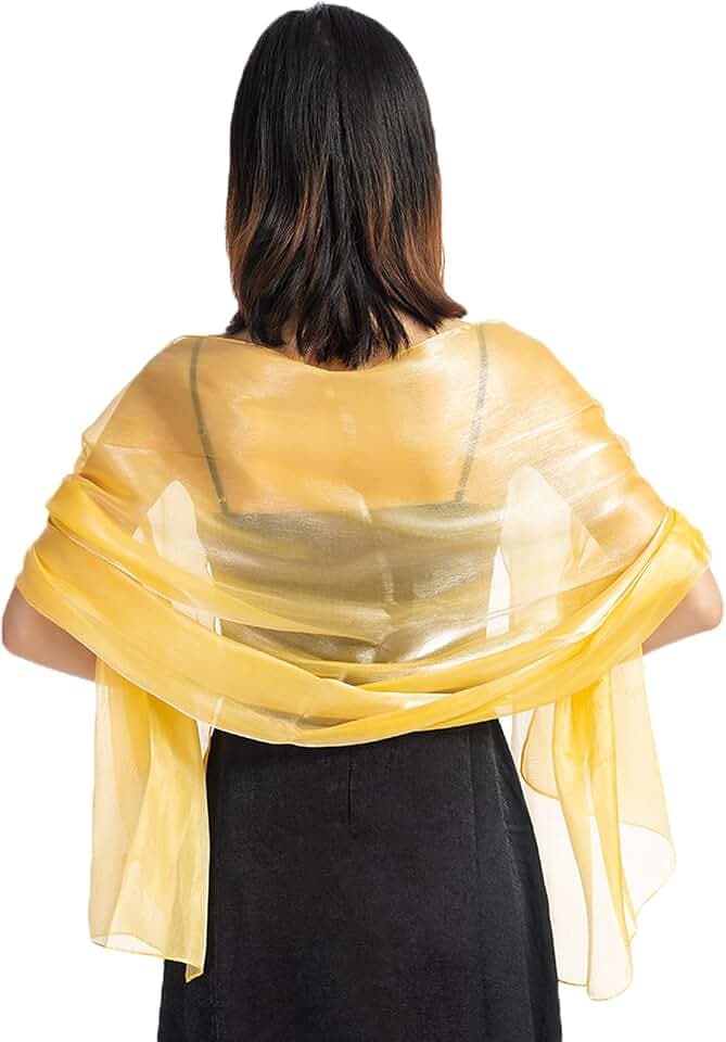 Chiffon Organza Shawls Wraps for Evening Dresses Women Oversize 170x72cm Sheer Smooth Silky Scarf Wedding Formal Party