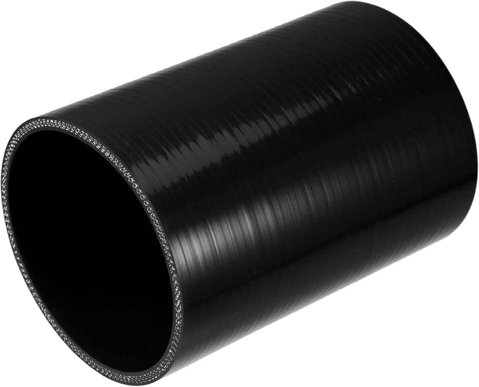 uxcell 3.75" ID 6" Length 4-Ply Reinforced High Temp Straight Coupler Silicone Reducer Hose Black for Car Intercooler Intake Piping
