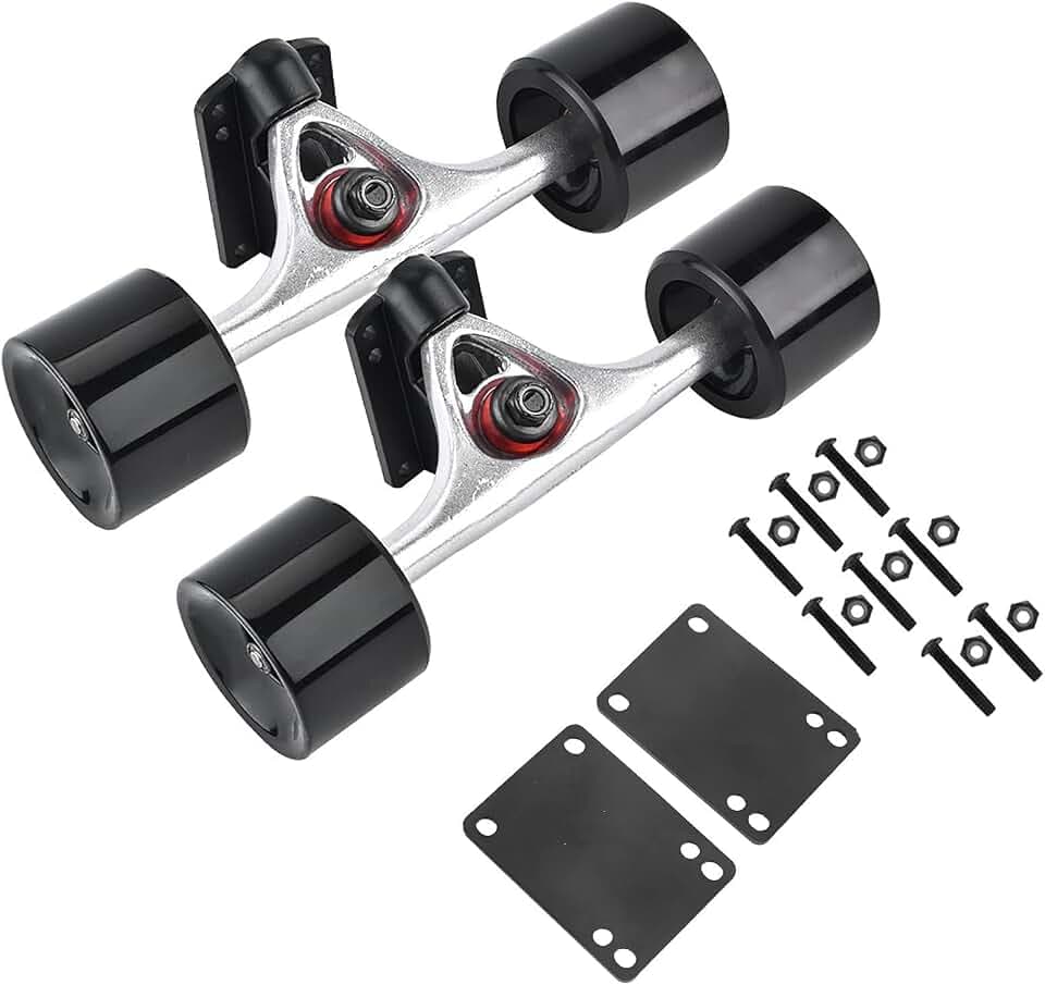 Achsen und Rollen-Set, 2 Stück -Achsen mit Skate-Rädern, Kugellagern, Pads, Hardware, Zubehör