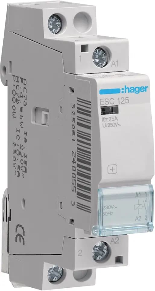 Hager ESC125 Installationsschütz 25A 1S 1 Schließer (1NO) 230V für Reiheneinbau (ESC 125)