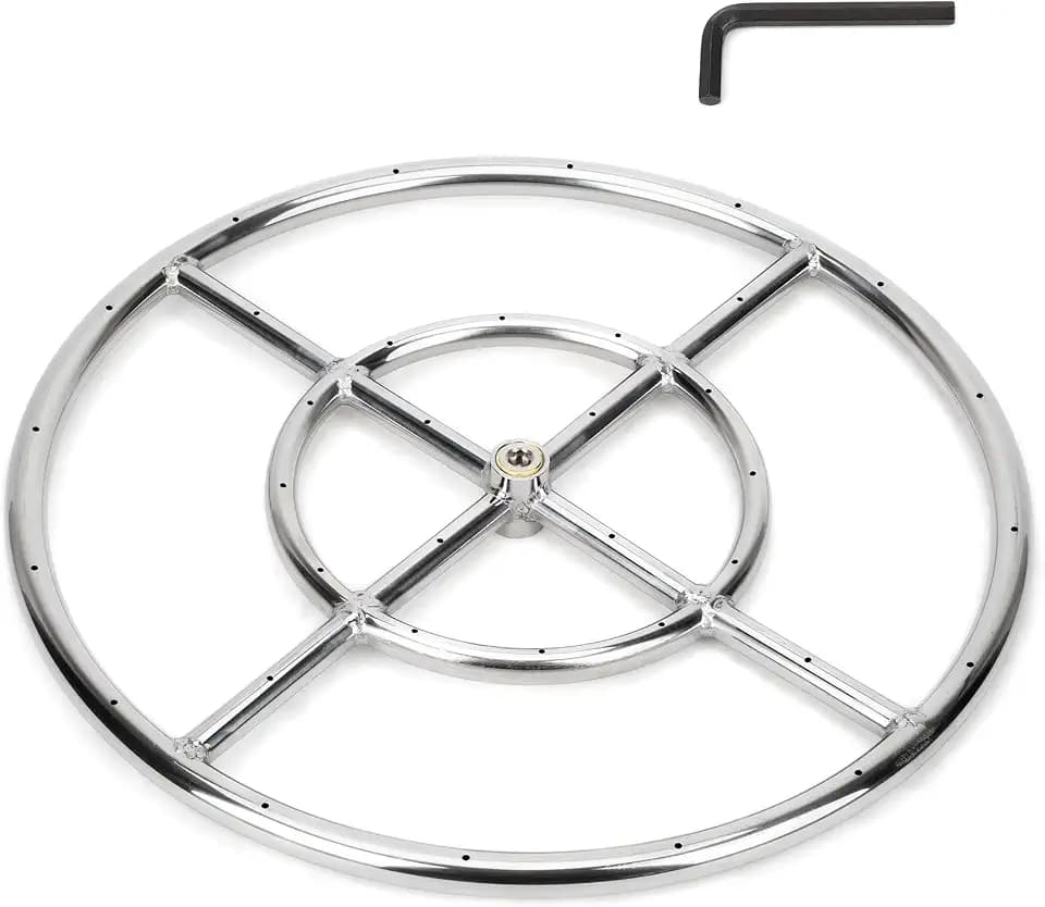 Stanbroil 18 Inch Round Fire Pit Burner Ring for Natural Gas & Propane