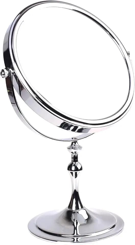 Designed Kosmetik Spiegel/Kosmetikspiegel, 8 inch, 360° drehbar. 2 Spiegel: normal und 7 - Fach Vergrößerung, 17,5 cm ø, verchromten, KXD3105-7x