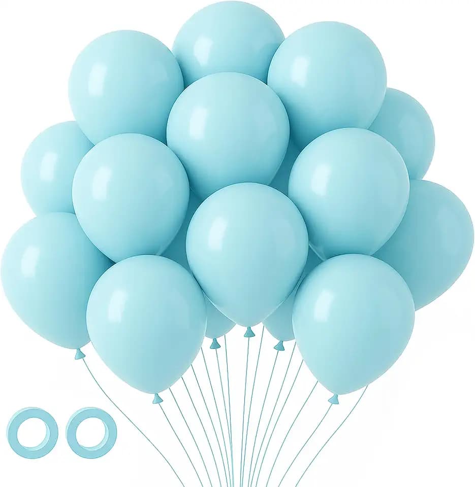 Voircoloria 105pcs Pale Aqua Party Latex Balloons, 12inch