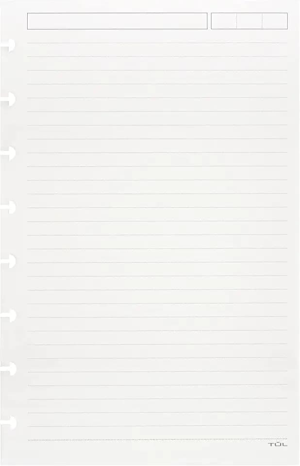 TUL Custom Note-Taking System Discbound Refill Pages, 5.5" x 8.5" Junior Size, Narrow Ruled, 100 Pages (50 Sheets) White