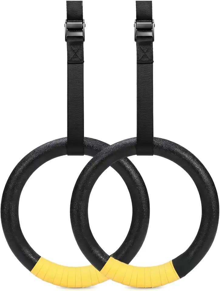 Gymnastics Rings, Pull-up Gymnastics Rings with Adjustable Shoulder Straps and Steel Buckles, Household Gymnastics Rings for Strength Training