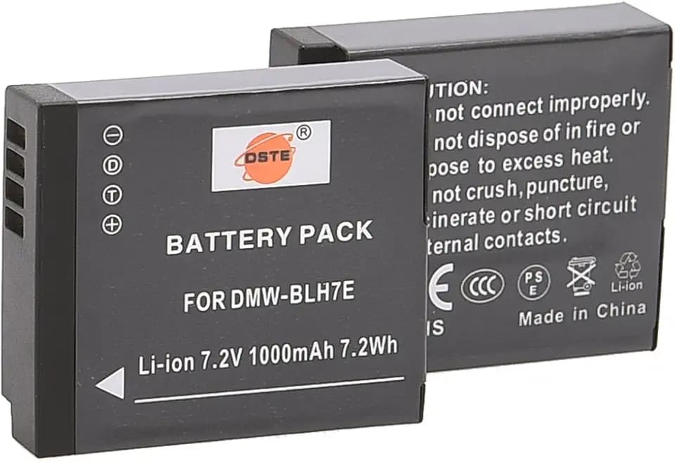 DSTE 2PCS DMW-BLH7 DMW-BLH7E Li-Ion Akku Kompatibel mit Panasonic Lumix DMC-GM1 DMC-GM1D DMC-GM1K DMC-GM1KD DMC-GM1W DMC-GF7K