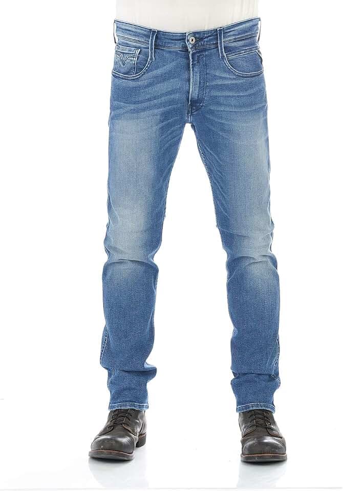 Replay Herren Jeans Anbass Slim-Fit mit Power Stretch
