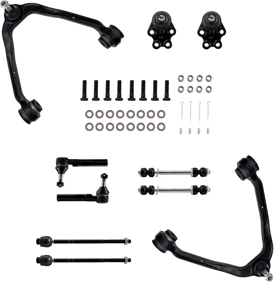 PHILTOP 10pcs Front Suspension Kit Fit for Chevy Silverado 1500 GM Sierra 1500 1999-2006,2 Sway Bars K80631+2 Upper Control Arms w/Ball Joint K80826+4 Tie Rods ES3492T EV370+2 Lower Ball Joints K6539