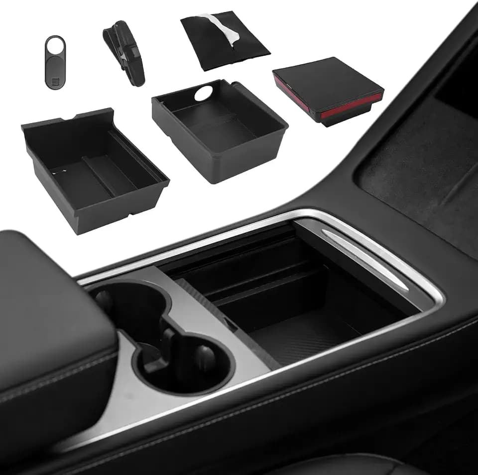 6PCS Center Console Organizer for Tesla Model Y 2021-24, Model 3 2021-23