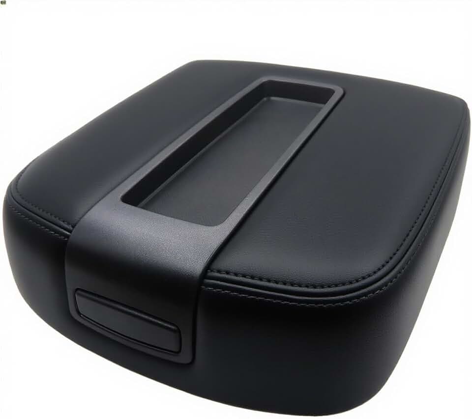 Center Console Lid Armrest Cover Replacement for 2007-2014 Chevy Silverado/Tahoe/Suburban/Avalanche/GMC Sierra/Yukon/Yukon XL Accessories, Replaces 15217111, 15941534, 19328718, Black