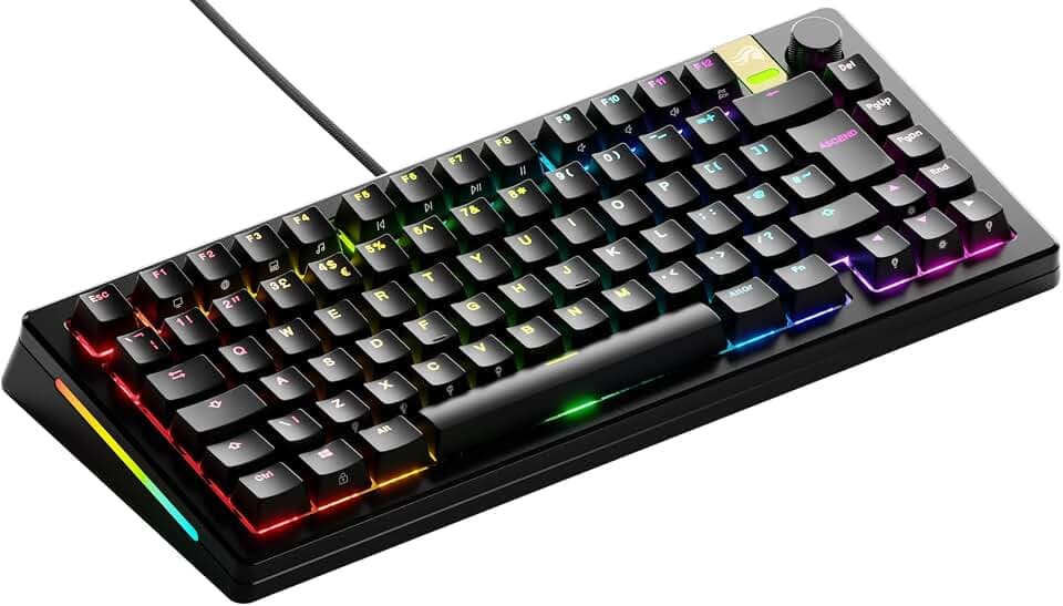 GLORIOUS Gaming GMMK 3 PRO HE : Clavier réactif, Effet Hall, Corps alu modulaire, taux de Polling 8K, switches MX et magnétiques (hot swap), Joints modulaires, TKL 75%, Anglaise QWERTY - Noir