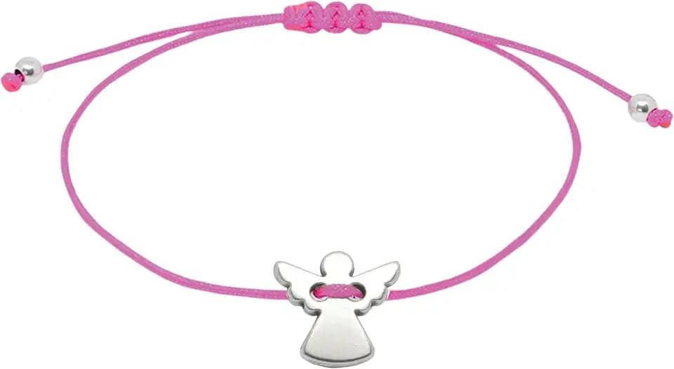 Selfmade Jewelry Schutzengel Armband Silber - Kommunion Geschenk Konfirmation Größenverstellbares Armkettchen für Mädchen Inkl. Geschenkverpackung