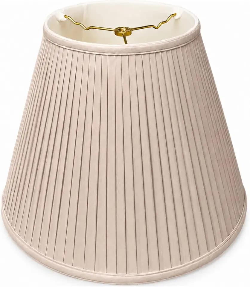 Royal Designs Deep Empire Side Pleat Basic Lamp Shade, Beige, 9" x 18" x 14, BS-728-18BG