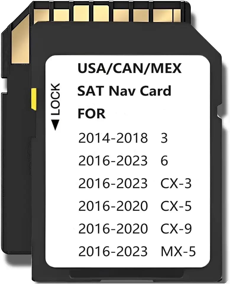 Latest Navigation SD Card Memory, Compatible with maz*da Models: (2016-23)-Cx3，(2016-20)-CX5，(2016-20)-Cx9. (2016-23)-Mx5. (2014-18)-3. (2016-23)-6, Can/Mex/USA Maps(NAVISD1423)