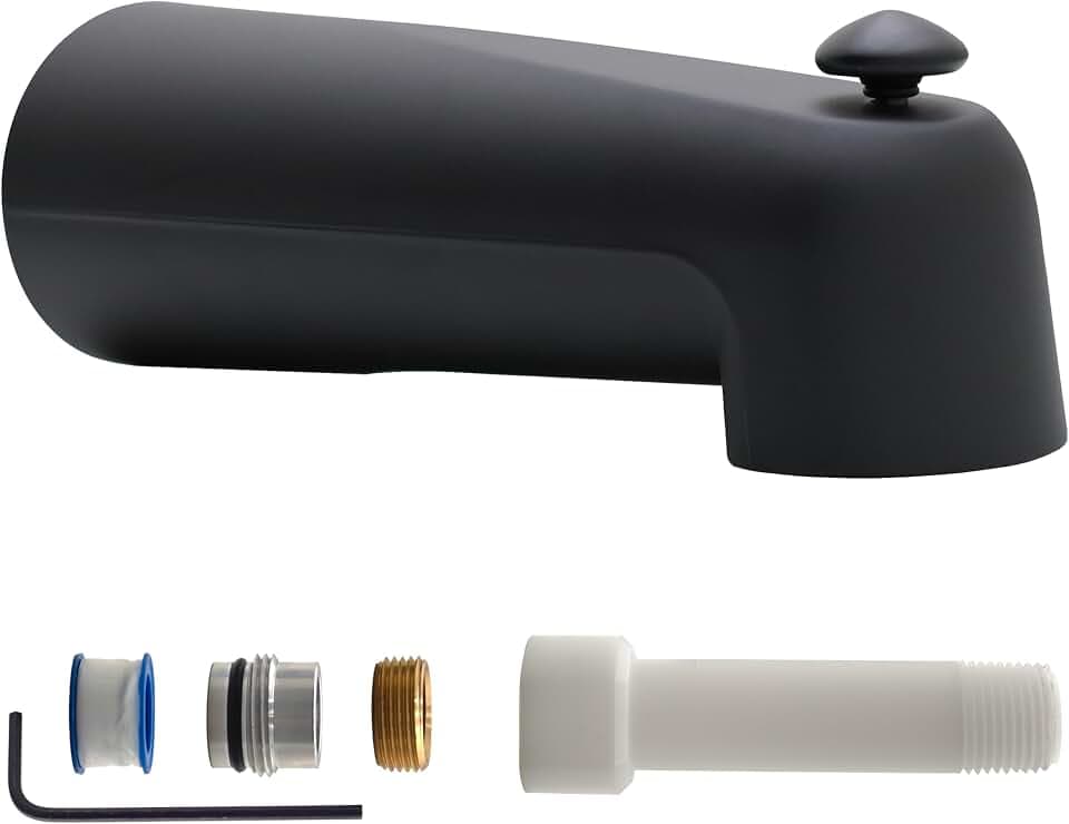 Westbrass E507DUS-62 Universal Fit 7" Diverter Tub Spout, Zinc, Matte Black