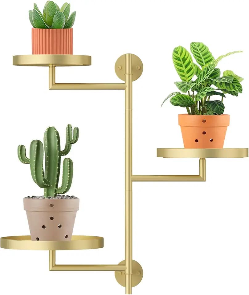 Window Plant Shelf, Wall Mounted Rotating Plant Holder Indoor