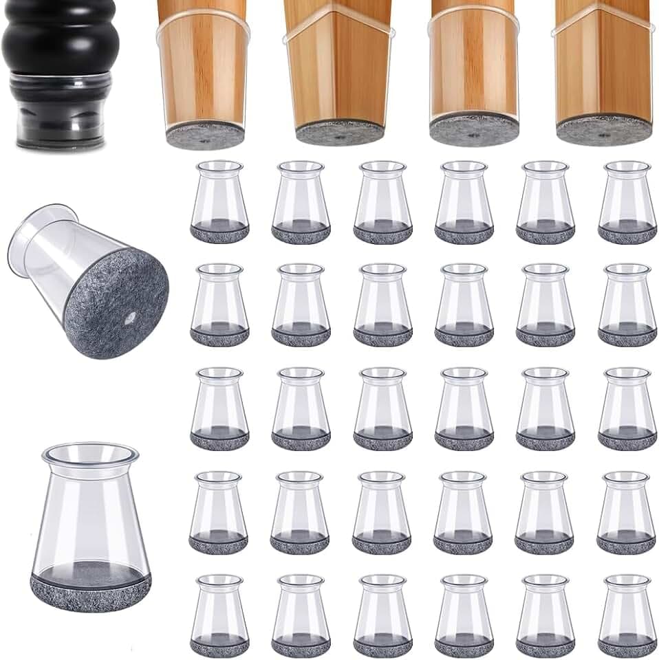 48 Pack Chair Leg Floor Protectors Small, Chair Feet Protectors for Hardwood Floors,Silicone Chair Leg Caps Covers Pads, Floors from Scratching and Reduce Noise(Fit:8/16"-15/16")