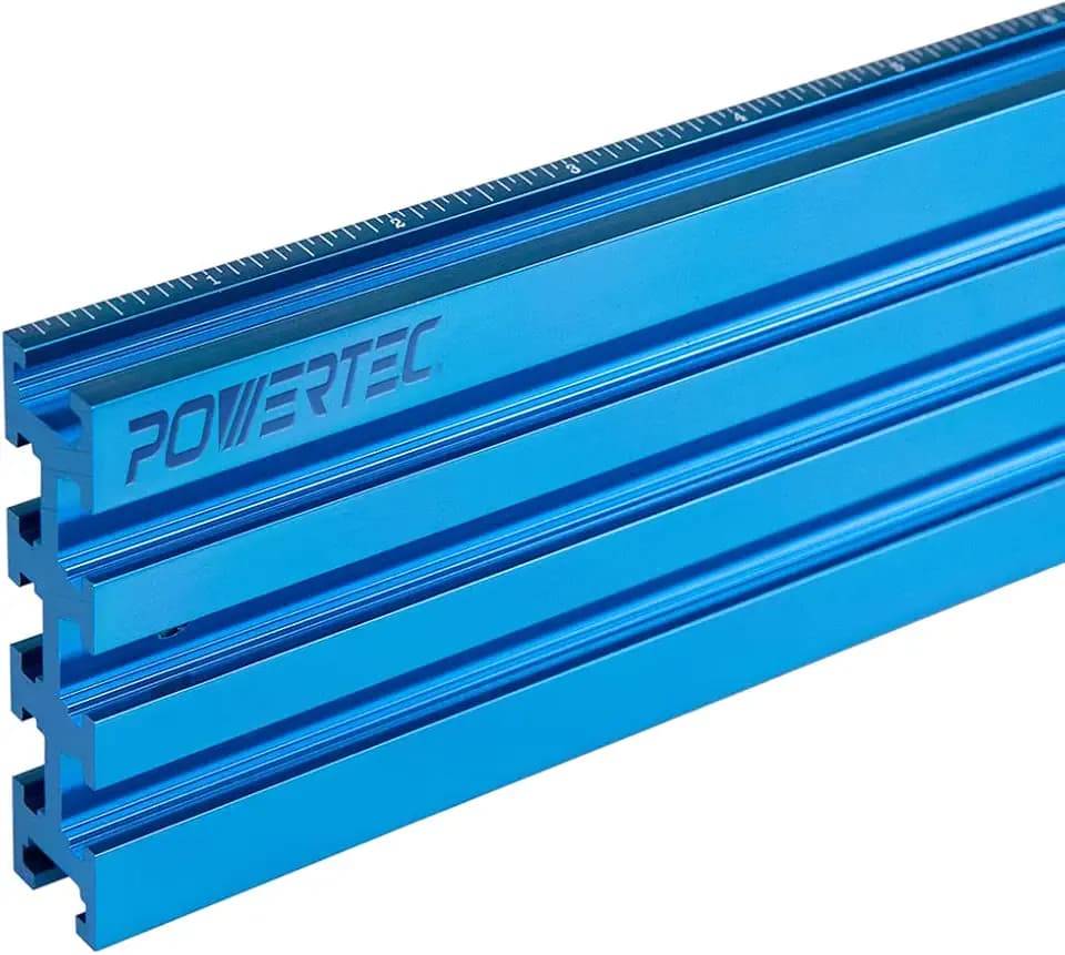 POWERTEC 71489 Multi T-Track Fence with Measure Left to Right, 3” High x 24" Long Multi Track