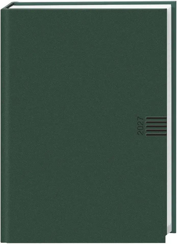 Tages-Cheftimer A5, grün 2027: Grüner Terminkalender mit Tageskalender. Buch-Kalender mit Lesebändchen und Eckperforation. Wattierter Taschenkalender zum Planen von Terminen.