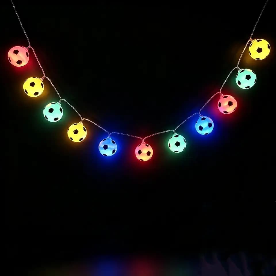 Soccer Ball String Lights, 16.4Ft/5M, 50 LED, Battery Operated