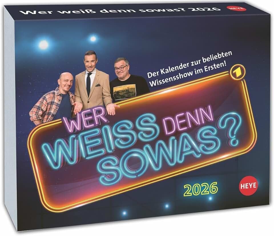 Wer weiß denn sowas? Tagesabreißkalender 2026: Kultiger Wissens-Kalender 2026 mit Kai Pflaume. Tischkalender, Abreißkalender für jeden Tag. Auch zum Aufhängen. (Tagesabreißkalender Heye)