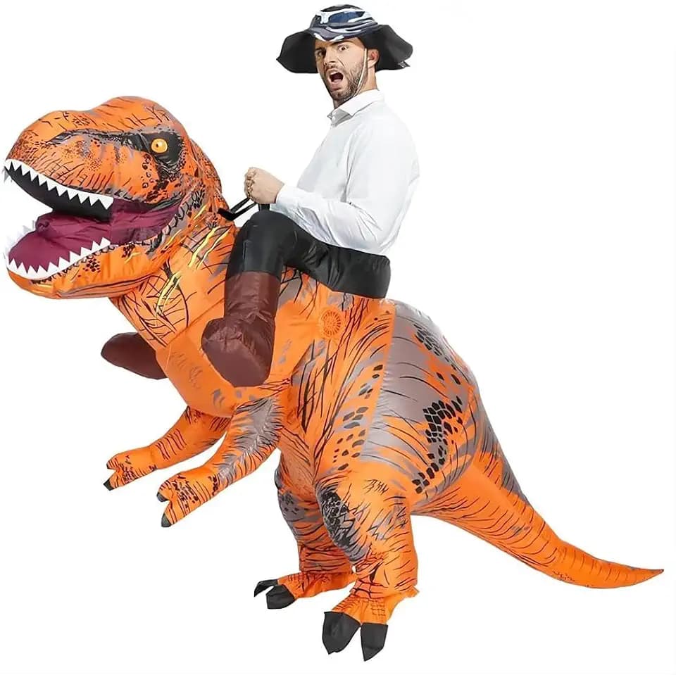 Rafalacy Inflatable Dinosaur Costume for Adult Blow up Ride-on T-rex Costume Funny Halloween Party Costume Dino Party Fancy Dress