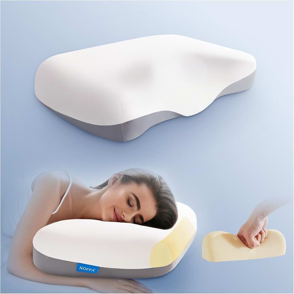 Nackenkissen Kopfkissen, Memory Foam Kissen Ergonomisches, Festigkeit einstellbares Orthopädisches Kissen, Nackenstützkissen für Seiten, Rücken & Bauchschläfer Pillow 65 x 35 x 11.5 cm
